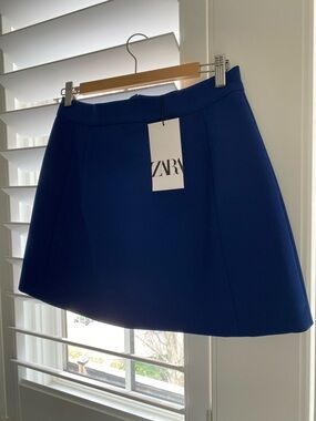 New ZARA Royal Blue A-Line Mini Skirt 💙